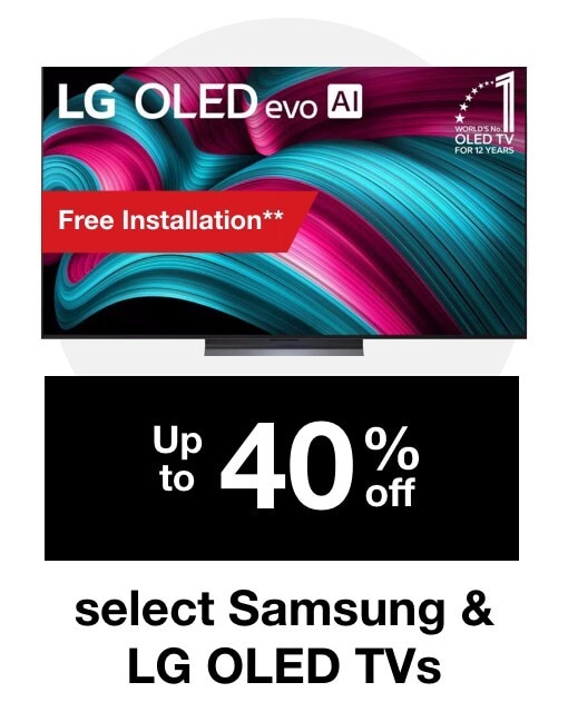 Up to 40% off select Samsung & LG OLED TVs